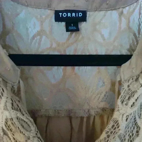 Torrid Swiss Dot Crochet Inset Tank Indian Tan Women's Plus Size 1 #139 - Picture 3 of 4